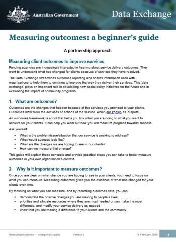 Measuring outcomes: a beginner’s guide .